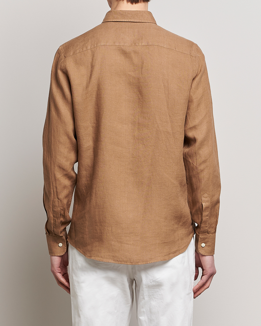 Herren | Hemden | Morris | Douglas Linen Button Down Shirt Khaki Brown