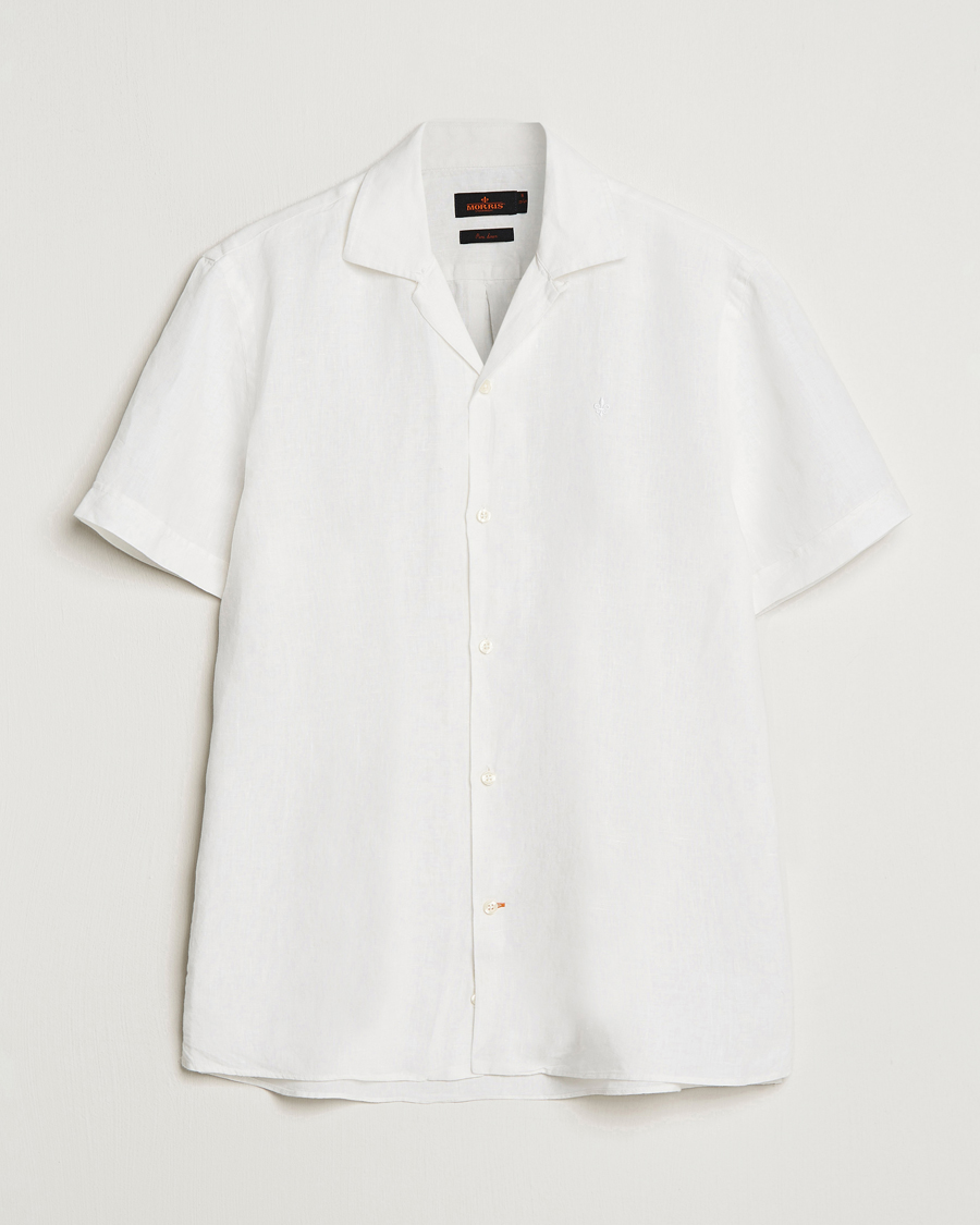 Herren | Hemden | Morris | Douglas Linen Short Sleeve Shirt White