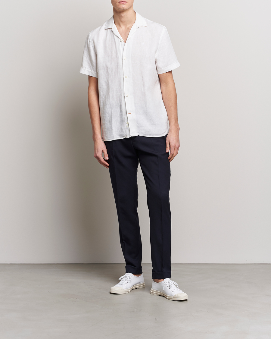 Herren | Hemden | Morris | Douglas Linen Short Sleeve Shirt White