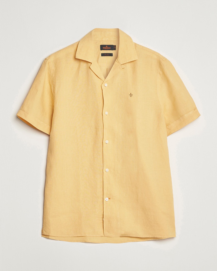 Herren | Hemden | Morris | Douglas Linen Short Sleeve Shirt Yellow