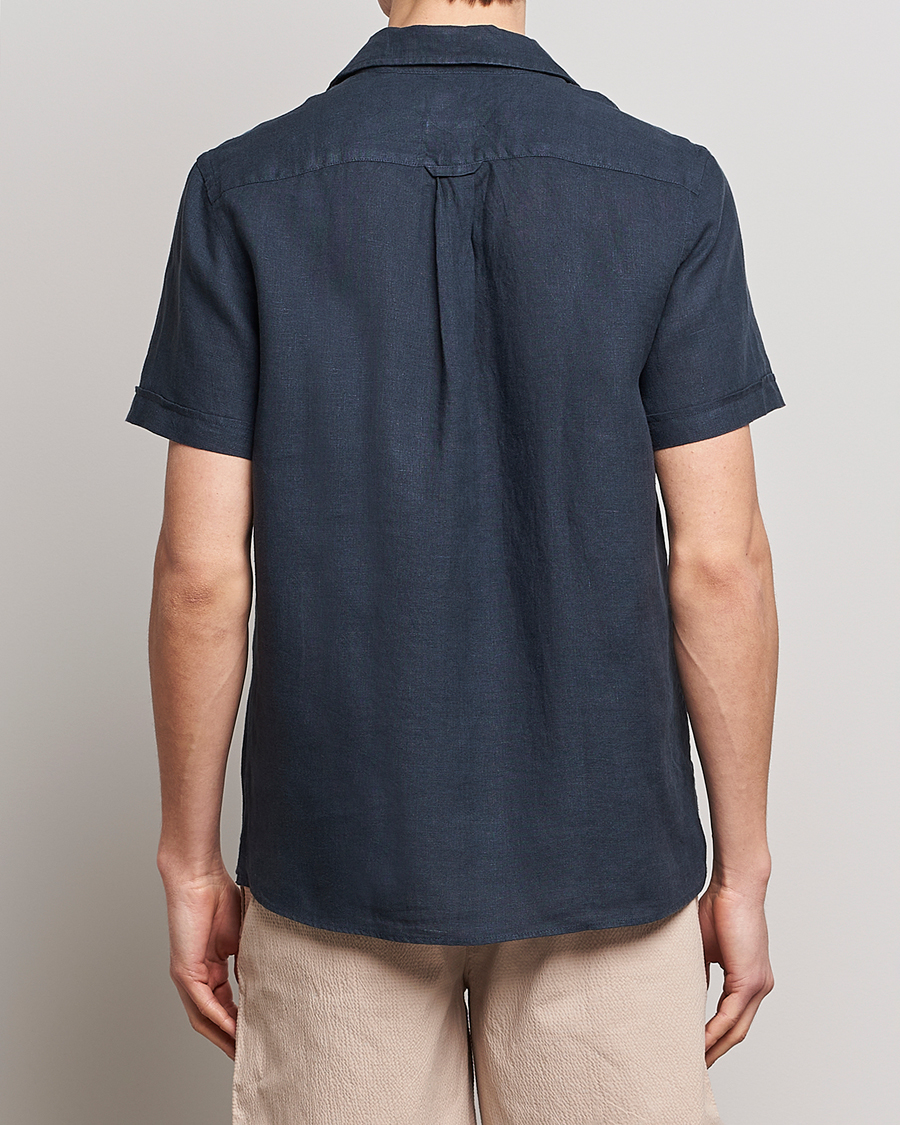 Herren | Hemden | Morris | Douglas Linen Short Sleeve Shirt Navy