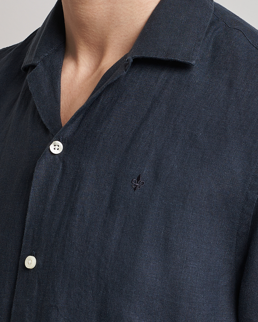 Herren | Hemden | Morris | Douglas Linen Short Sleeve Shirt Navy