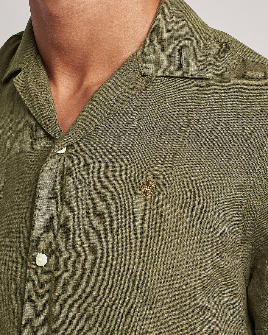 Herren | Hemden | Morris | Douglas Linen Short Sleeve Shirt Dark Green
