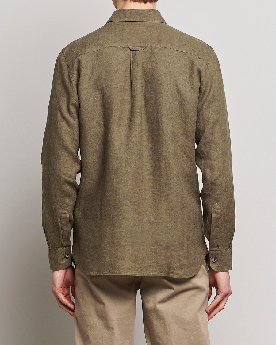 Herren | Hemden | Morris | Safari Linen Shirt Dark Green