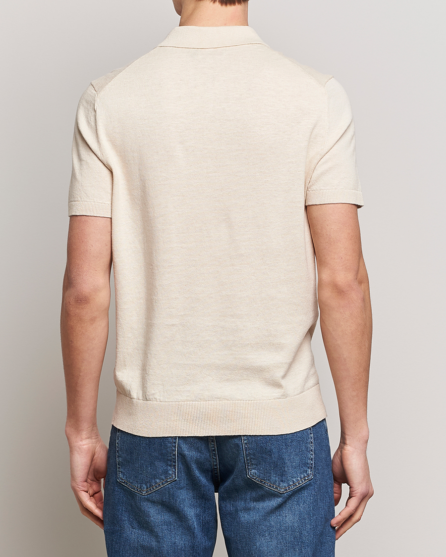 Herren | Poloshirts | Morris | Harold Cotton/Linen Summer Polo Off White