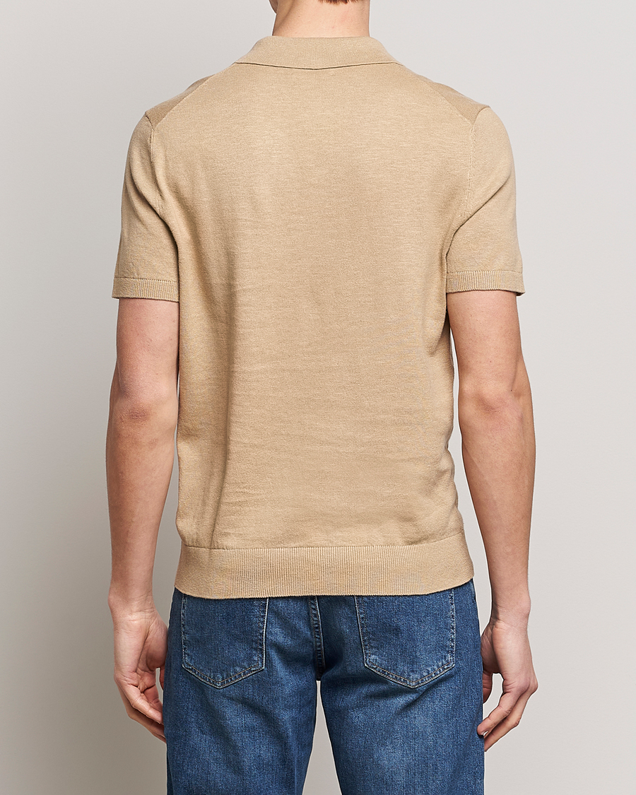 Herren | Poloshirts | Morris | Harold Cotton/Linen Summer Polo Camel