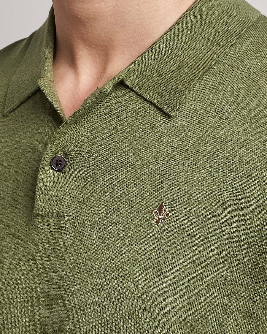 Herren | Poloshirts | Morris | Harold Cotton/Linen Summer Polo Sage Green