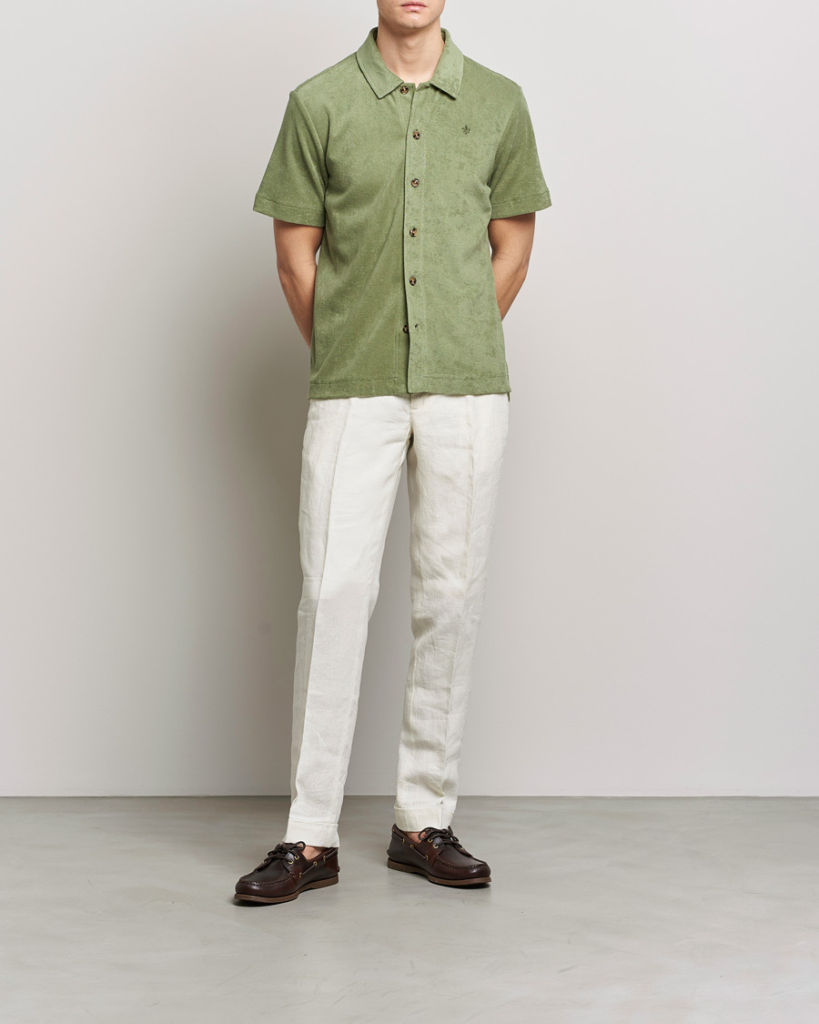 Herren | Hemden | Morris | Hunter Terry Short Sleeve Shirt Sage Green