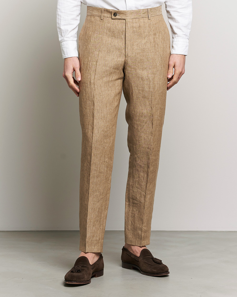 Herren | Hosen | Morris | Bobby Linen Suit Trousers Khaki