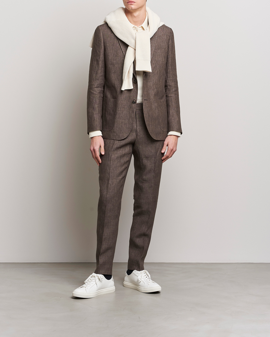 Herren | Hosen | Morris | Bobby Linen Suit Trousers Brown