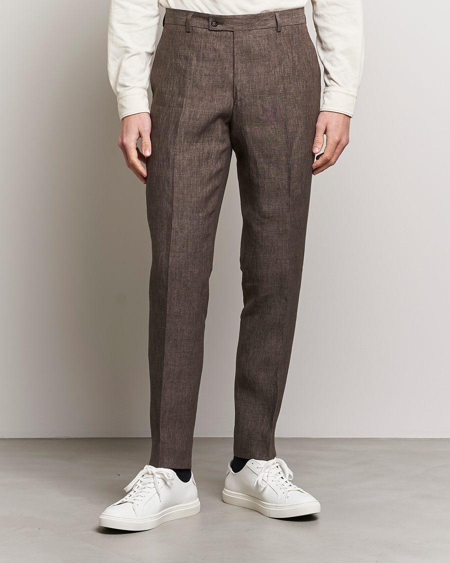 Herren | Hosen | Morris | Bobby Linen Suit Trousers Brown