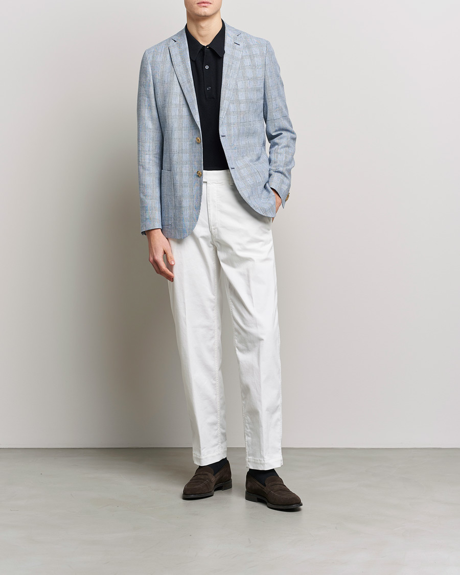 Herren | Sakkos | Morris | Archie Glencheck Cotton Blazer Blue