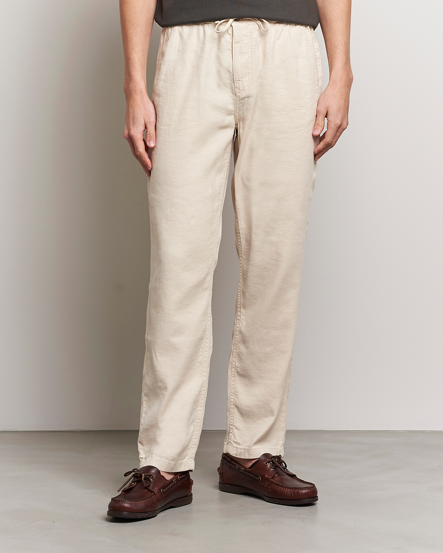 Herren | Hosen | Morris | Fenix Linen Drawstring Trousers Beige