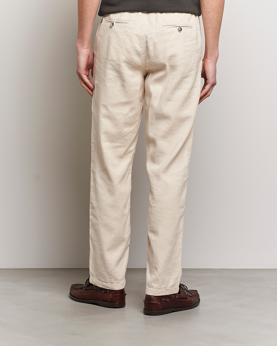 Herren | Hosen | Morris | Fenix Linen Drawstring Trousers Beige