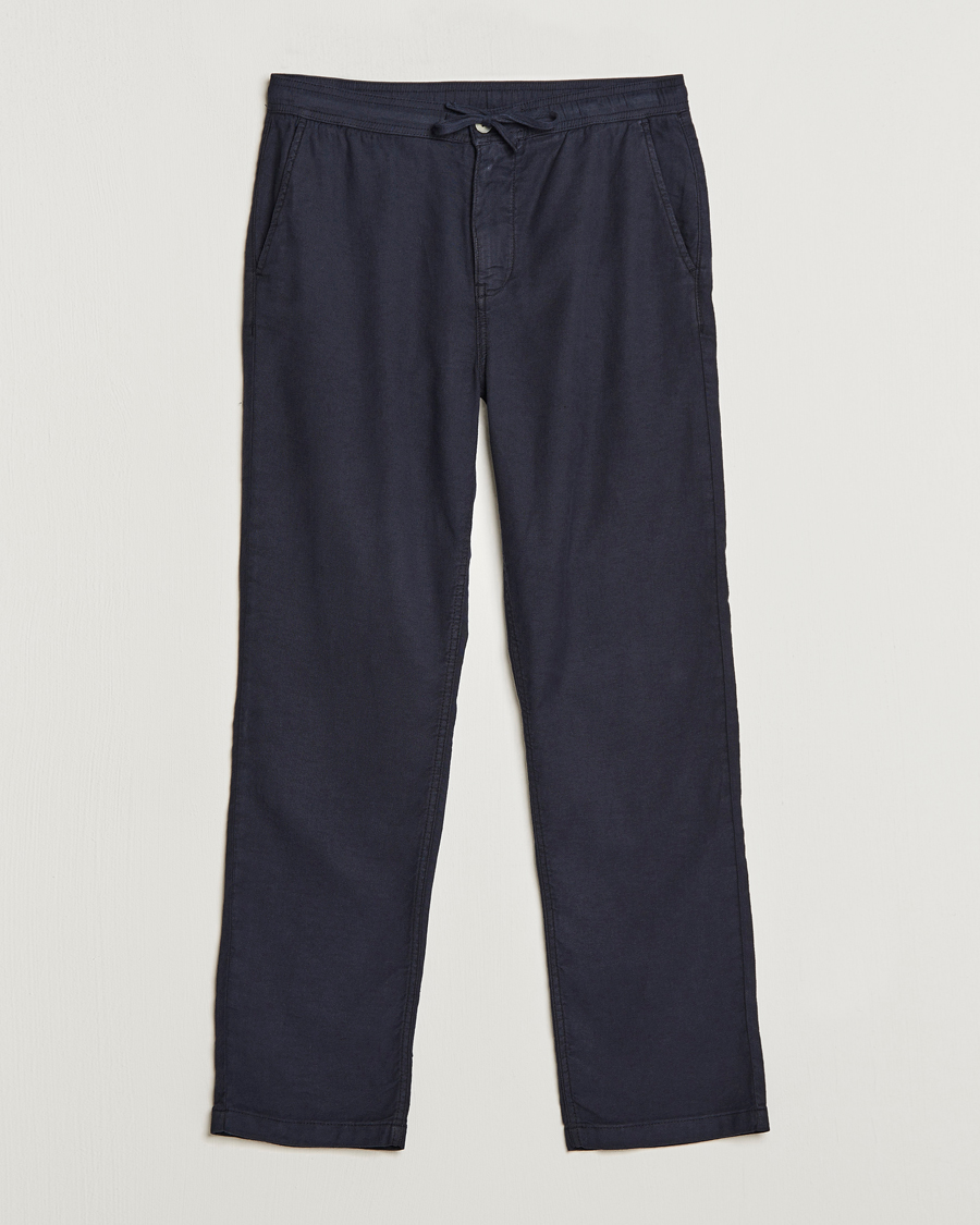 Herren | Hosen | Morris | Fenix Linen Drawstring Trousers Navy