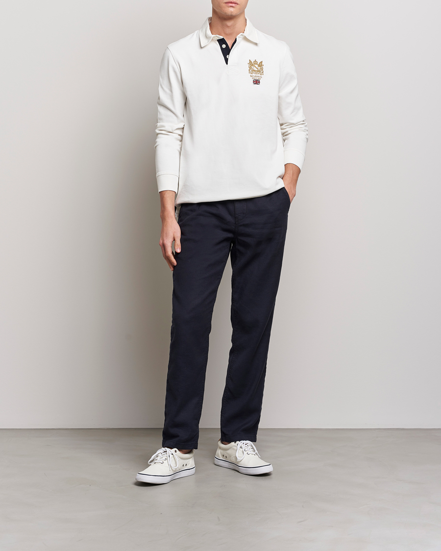 Herren | Hosen | Morris | Fenix Linen Drawstring Trousers Navy