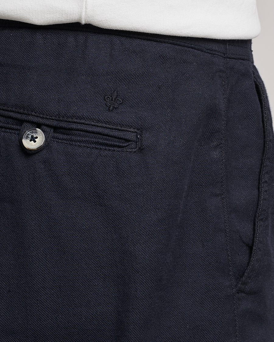Herren | Hosen | Morris | Fenix Linen Drawstring Trousers Navy