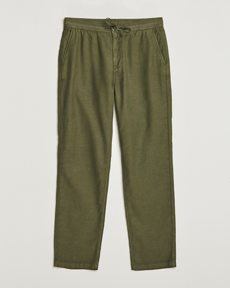 Herren | Hosen | Morris | Fenix Linen Drawstring Trousers Olive