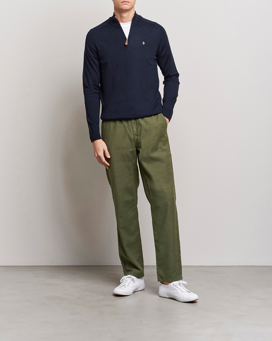 Herren | Hosen | Morris | Fenix Linen Drawstring Trousers Olive