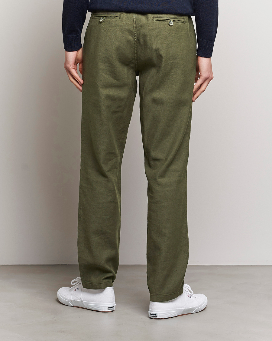 Herren | Hosen | Morris | Fenix Linen Drawstring Trousers Olive
