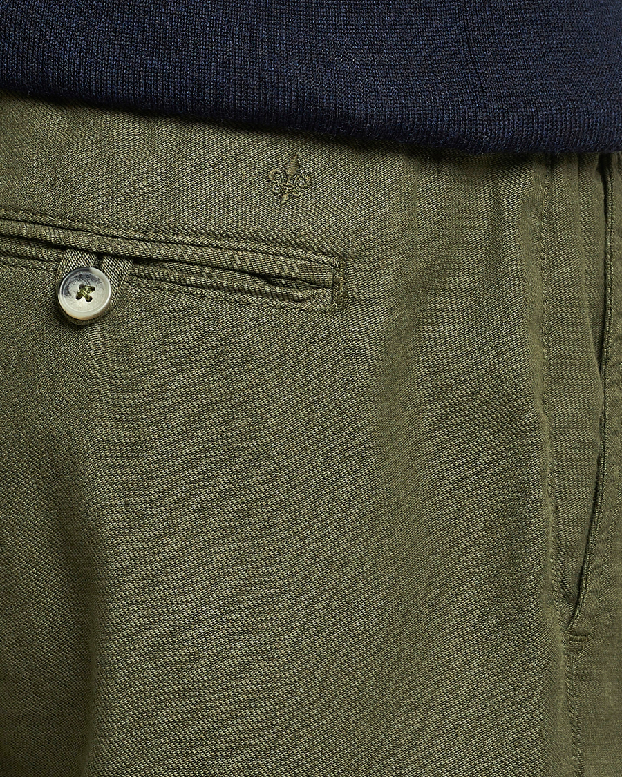 Herren | Hosen | Morris | Fenix Linen Drawstring Trousers Olive