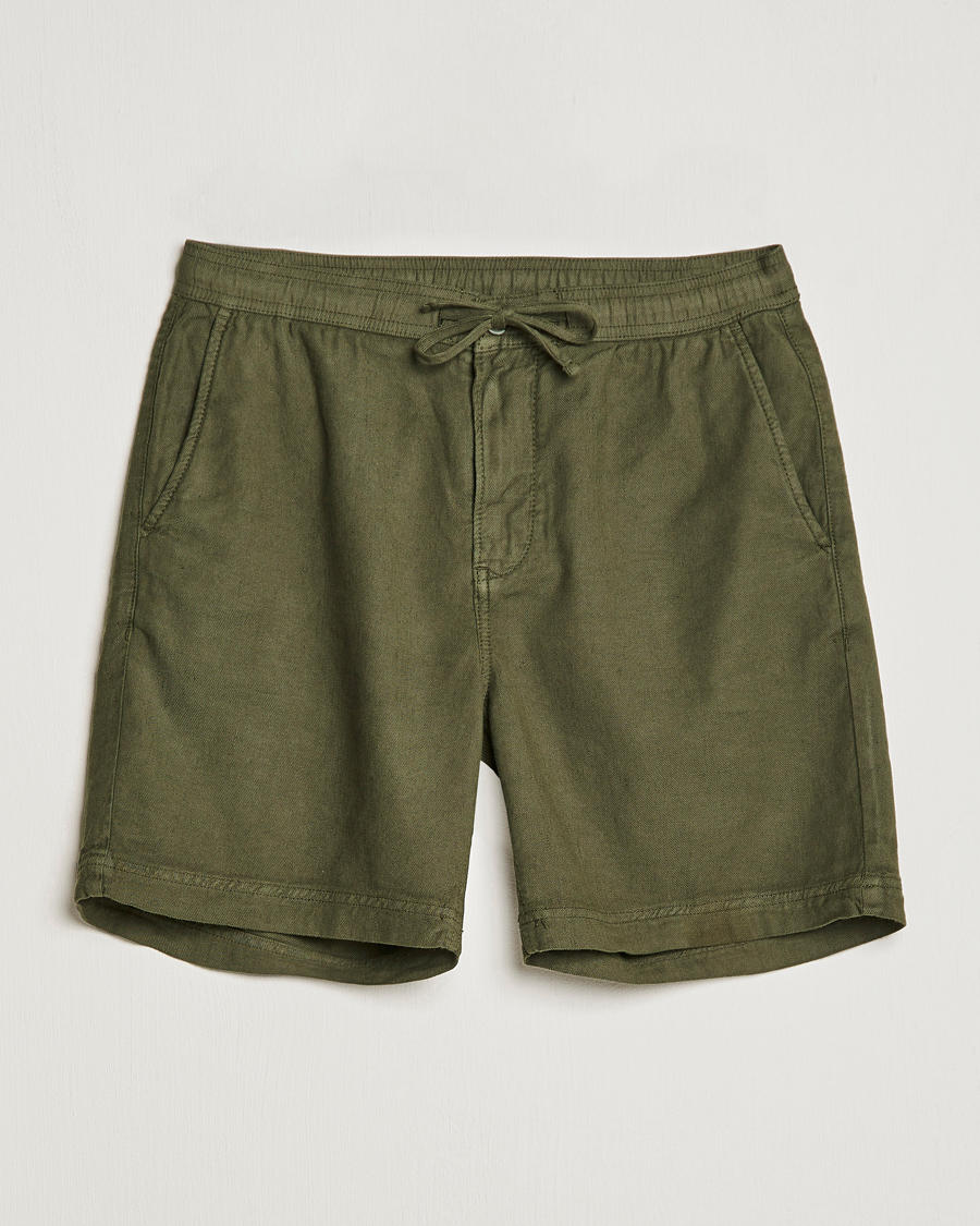 Herren | Shorts | Morris | Fenix Linen Drawstring Shorts Olive