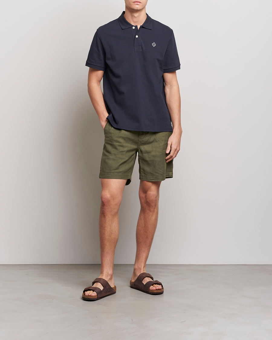 Herren | Shorts | Morris | Fenix Linen Drawstring Shorts Olive