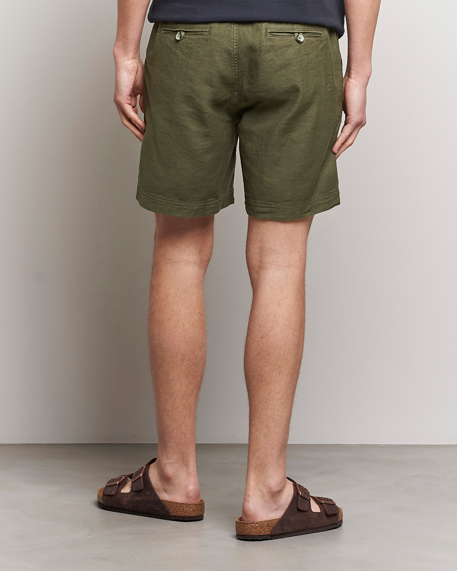 Herren | Shorts | Morris | Fenix Linen Drawstring Shorts Olive