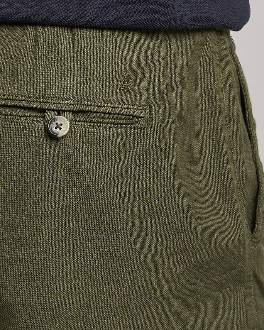Herren | Shorts | Morris | Fenix Linen Drawstring Shorts Olive