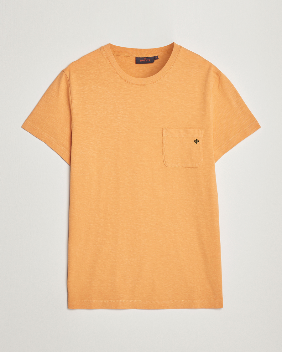 Herren | T-Shirts | Morris | Lily Slub Pocket Crew Neck Tee Orange