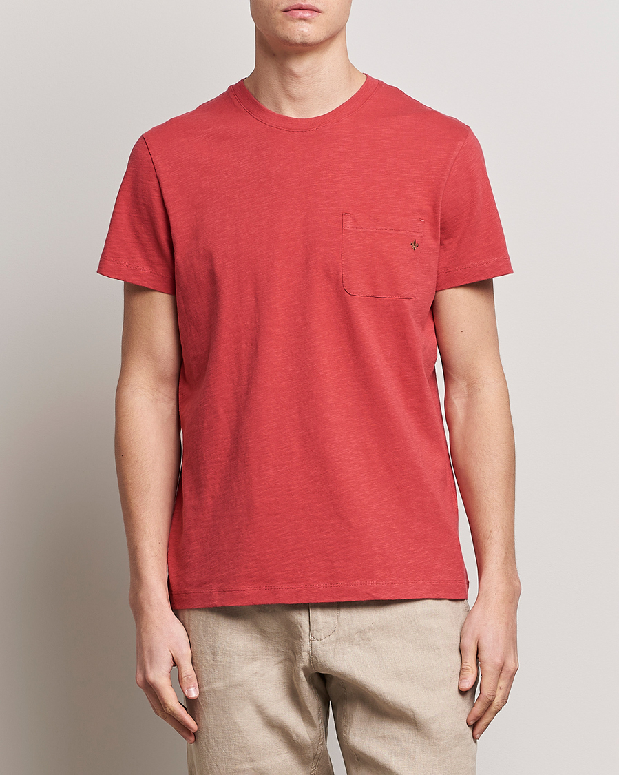 Herren | T-Shirts | Morris | Lily Slub Pocket Crew Neck Tee Red