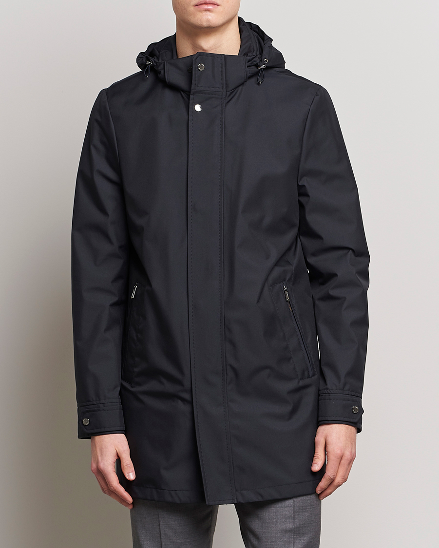 Herren | Jacken | MooRER | Waterproof Hooded Coat Dark Blue