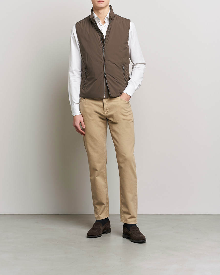 Herren | Westen | MooRER | Senio Padded Vest Brown
