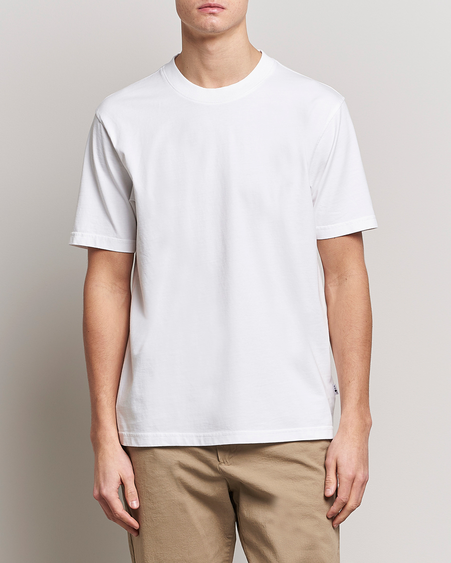 Herren | Kurzarm T-Shirt | NN07 | Adam Pima Crew Neck T-Shirt White
