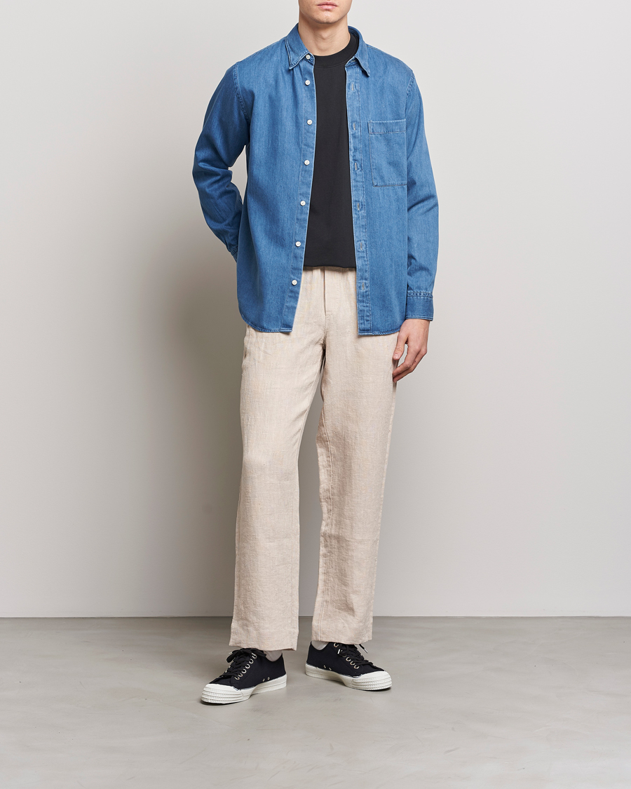 Herren | Hemden | NN07 | Cohen Tencel Denim Shirt Medium Blue