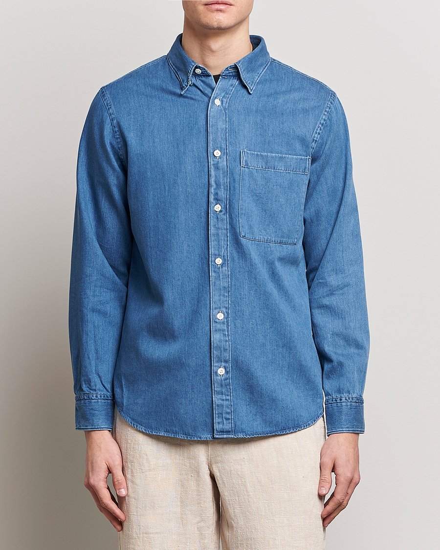 Herren | Jeanshemden | NN07 | Cohen Tencel Denim Shirt Medium Blue