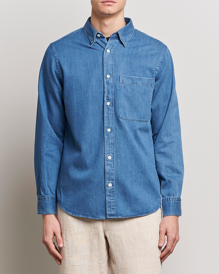 Herren | Hemden | NN07 | Cohen Tencel Denim Shirt Medium Blue