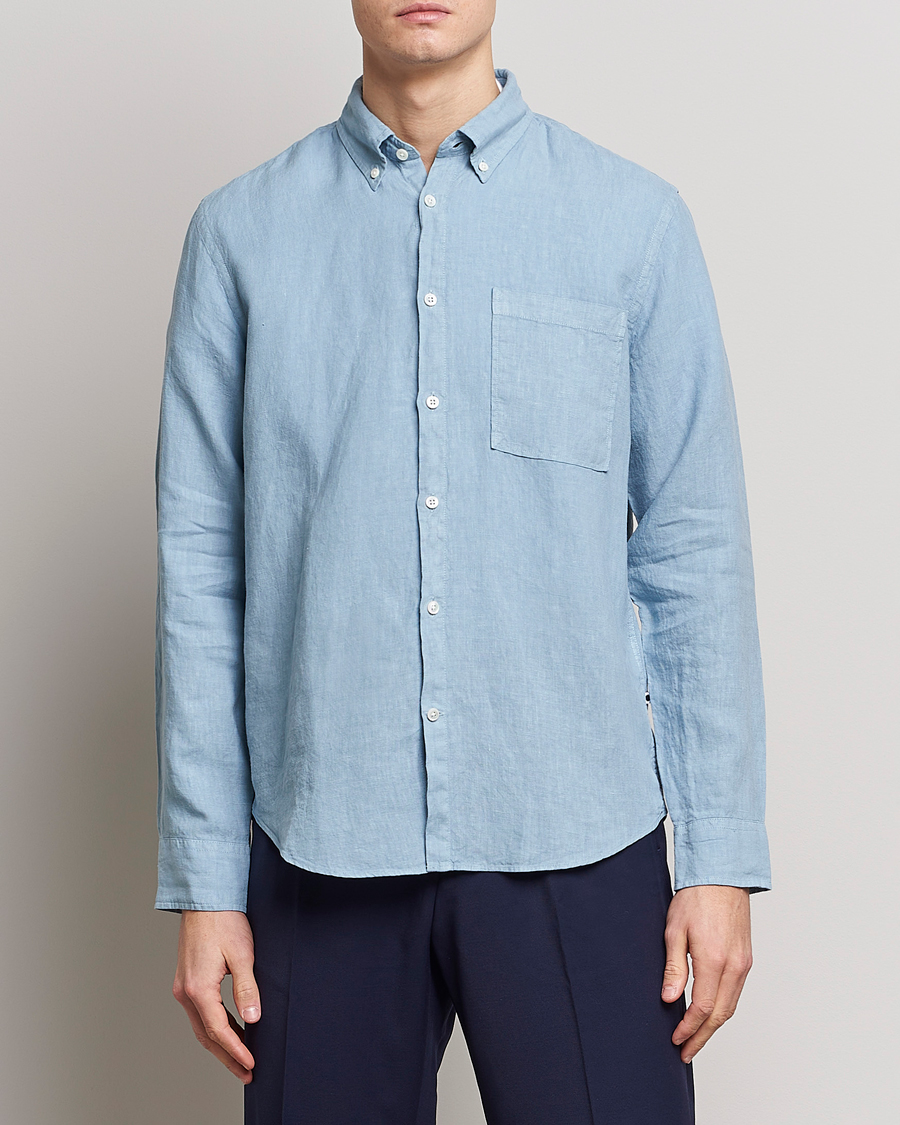Herren | Leinenhemden | NN07 | Arne Linen Shirt Ashley Blue