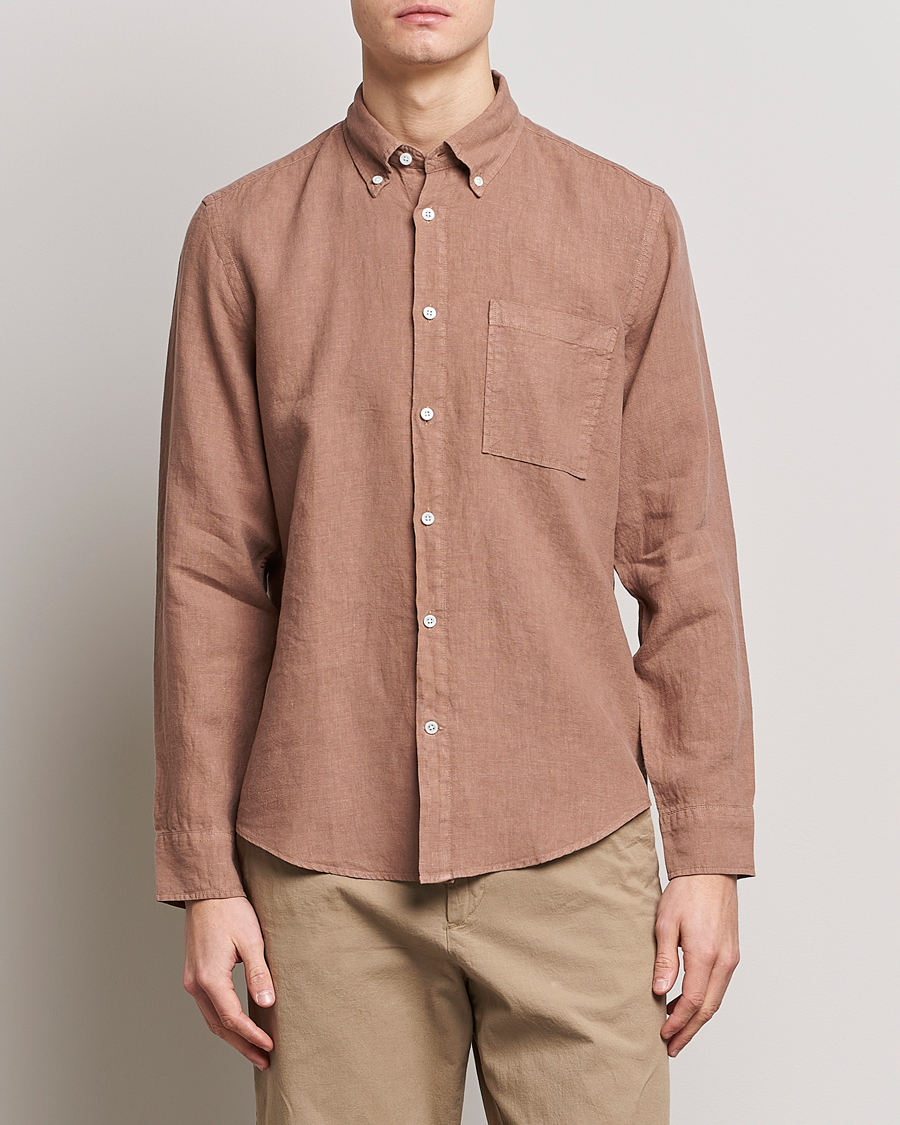 Herren | Hemden | NN07 | Arne Linen Shirt Nougat