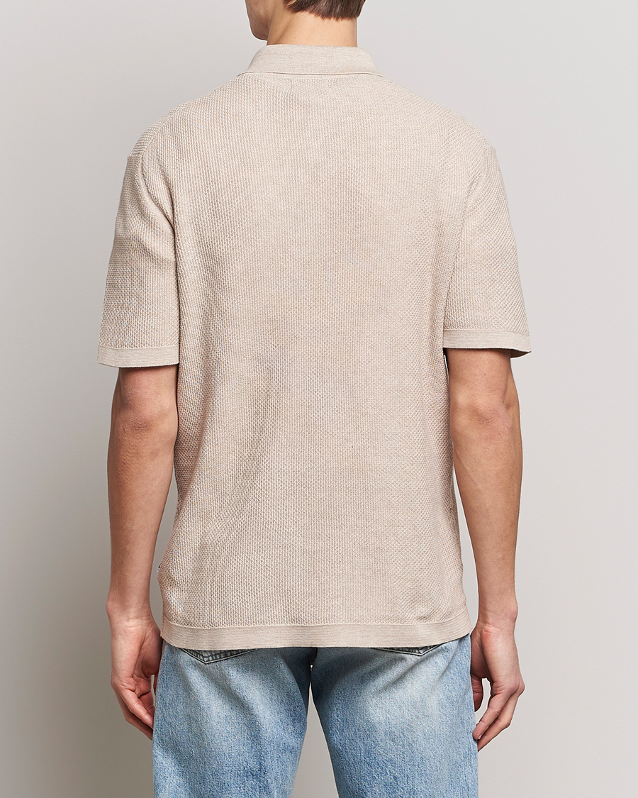 Herren | Poloshirts | NN07 | Hansie Structured Zip Polo Cream