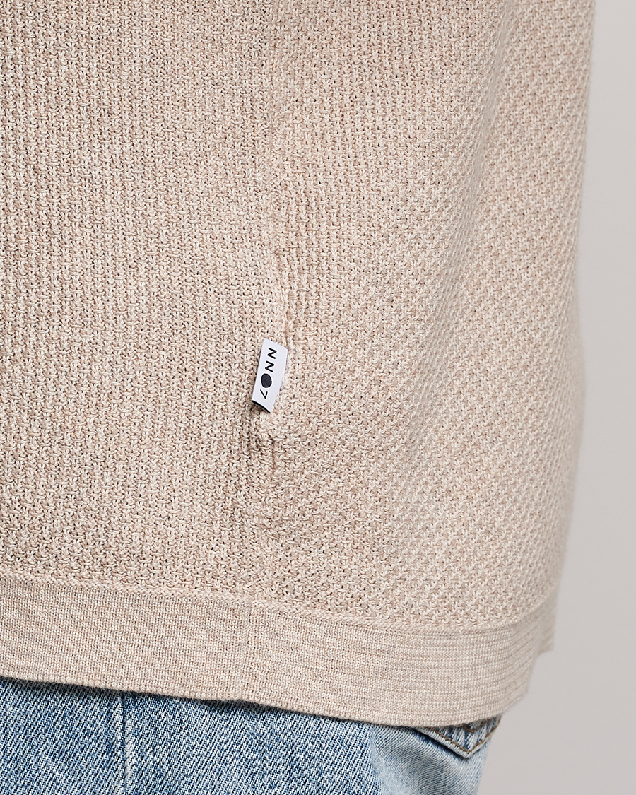 Herren | Poloshirts | NN07 | Hansie Structured Zip Polo Cream