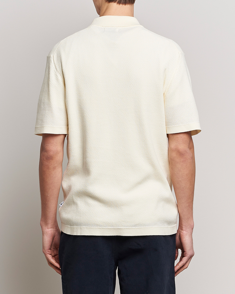 Herren | Poloshirts | NN07 | Hansie Structured Zip Polo Ecru