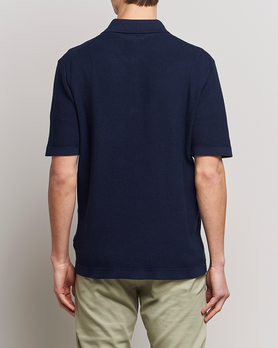 Herren | Poloshirts | NN07 | Hansie Structured Zip Polo Navy Blue