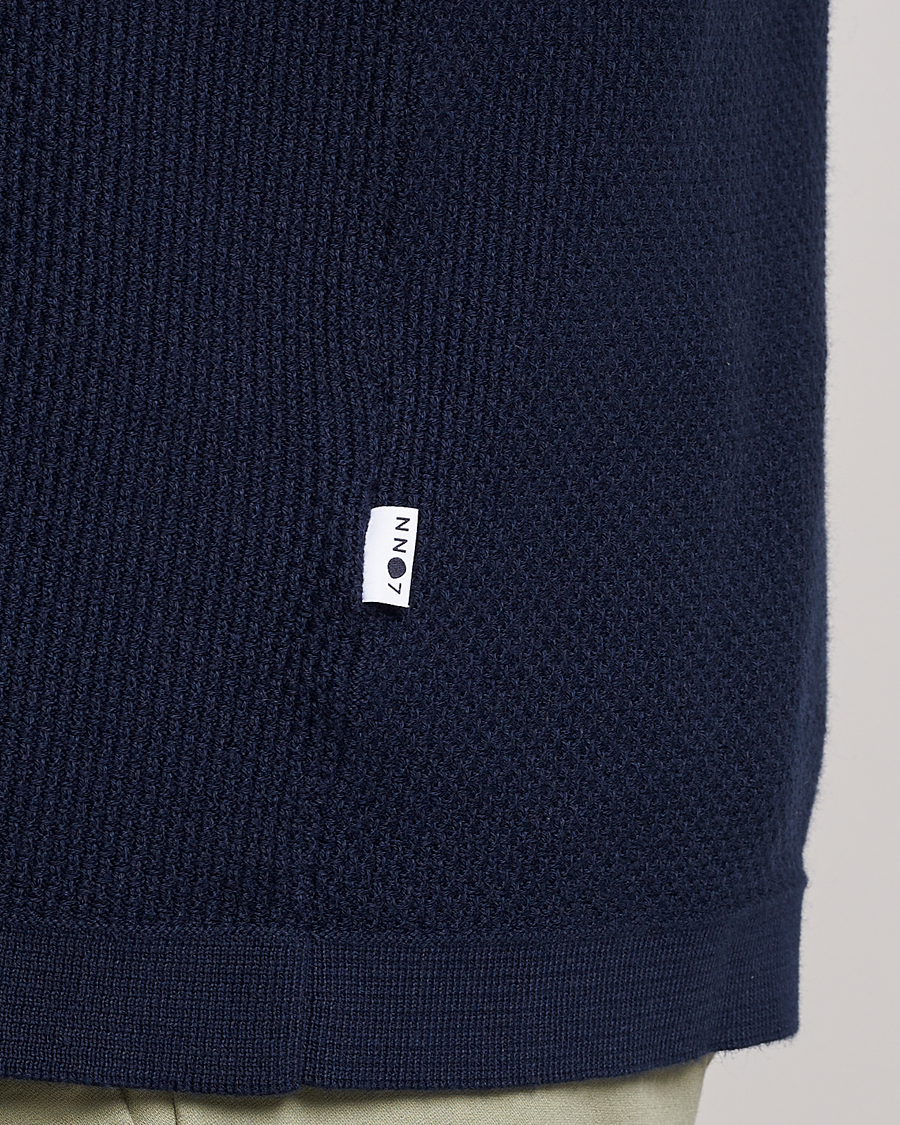 Herren | Poloshirts | NN07 | Hansie Structured Zip Polo Navy Blue