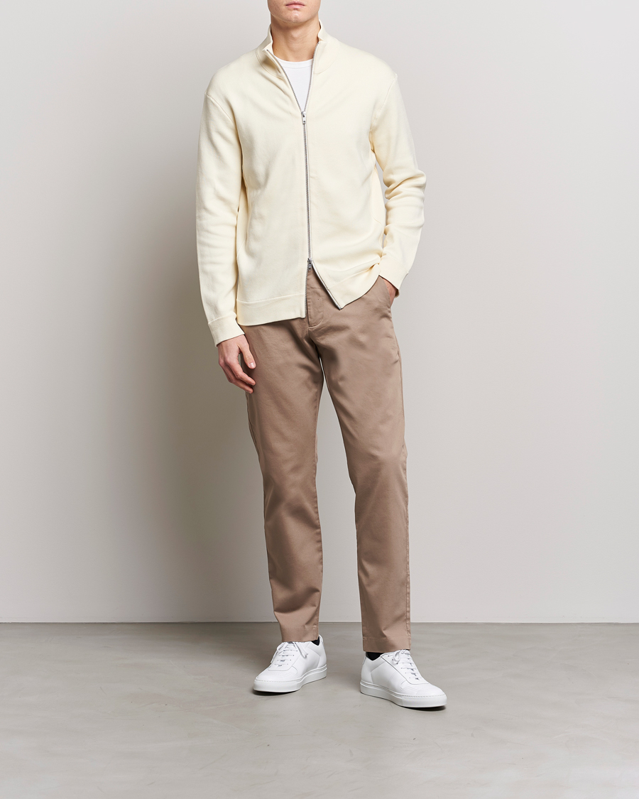 Herren | Pullover | NN07 | Luis Knitted Full-Zip Sweater Ecru