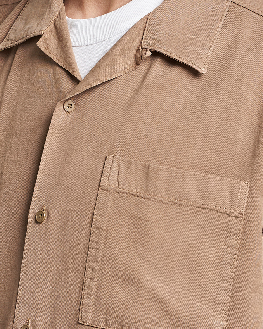 Herren | Hemden | NN07 | Julio Tencel Resort Collar Shirt Greige