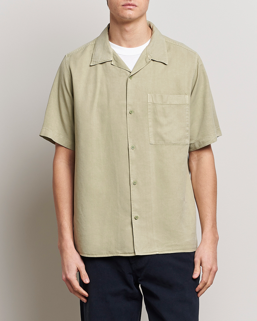 Herren | Hemden | NN07 | Julio Tencel Resort Collar Shirt Pale Green
