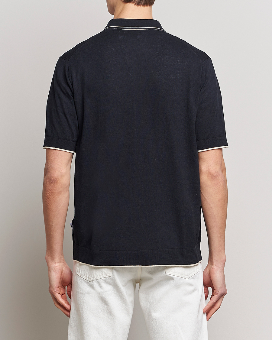 Herren | Hemden | NN07 | Nolan Knitted Short Sleeve Shirt Navy Blue