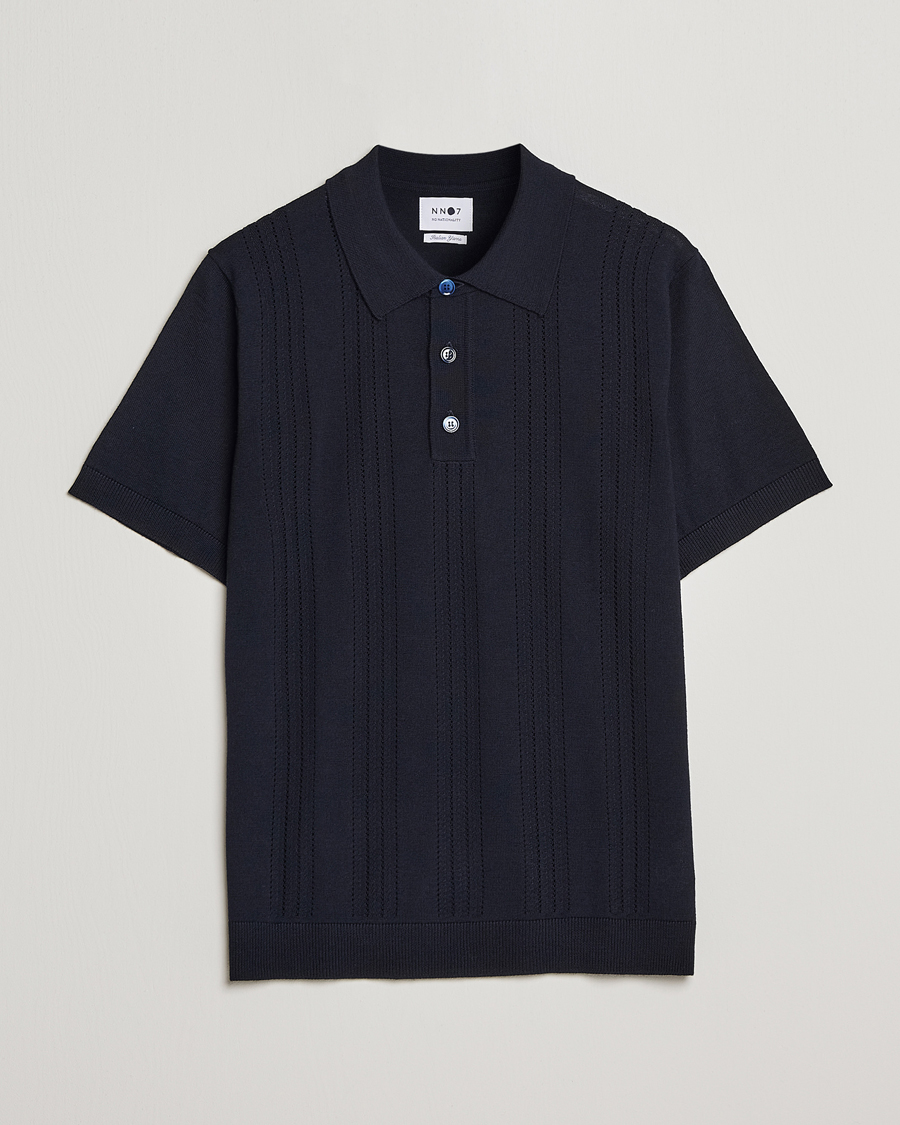 Herren | Poloshirts | NN07 | Thor Knitted Polo Navy Blue