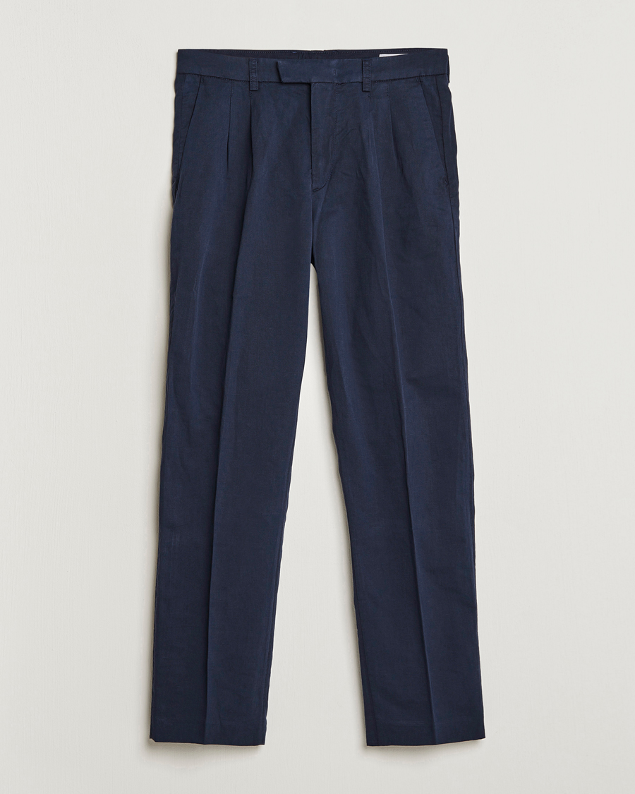 Herren | Hosen | NN07 | Fritz Pleated Trousers Navy Blue